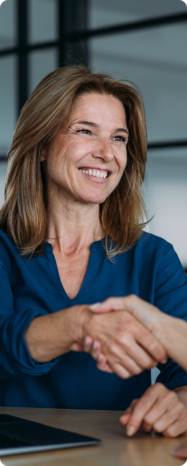 Woman shaking hands Woman shaking hands